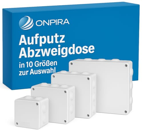 Aufputz Abzweigdose, Verteilerdose in 10 Größen zum auswählen Wasserdichtes IP65 Abzweigkasten ABS Elektrisches Anschlusskästen DIY Kunststoff Fall Verdrahtungs Verteilerkasten Aufputz (255x200x80mm)