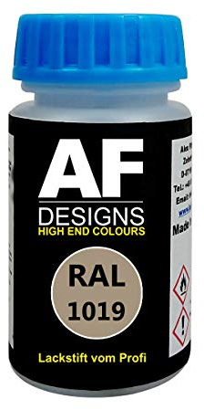 Alex Flittner Designs Penna per ritocchi RAL 1019 GRIGIO BEIGE opaca lucida 50ml ad asciugatura rapida Acrilico