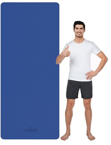 CAMBIVO Yoga Matte Extra Lang, 213x81x0.6cm Yogamatte, Sportmatte Fitnessmatte Rutschfest, Gymnastikmatte aus TPE für Yoga, Sport, Pilates, Gym, Workout, Zuhause