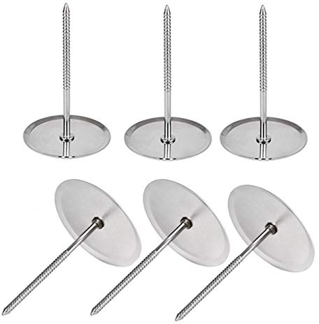 6Pcs Cake Flower Nail Trays Holder Stainless Steel Cake Decorating Supplies Flower Lifters for Icing Flowers Decoration Cake Baking DIY Tools, 2 Size (Silver)