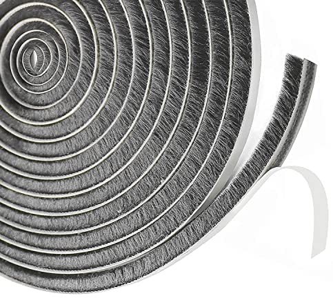 Bürstendichtung Türdichtung Selbstklebend 9 mm(B) x 23 mm(D) x6M(L), Türbodendichtung Insektenschutz, Dichtungsbürste für Tür, Fenster, Kleiderschränk,Zugluftstopper für Türen