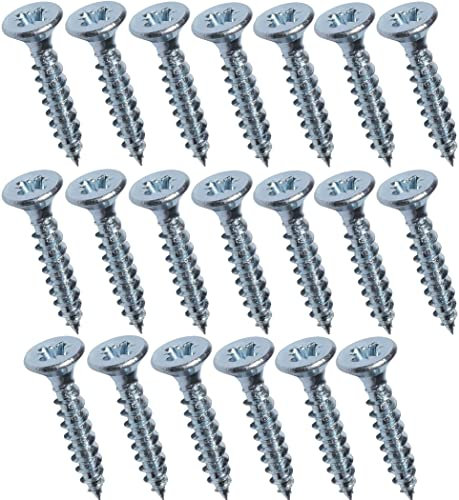 AERZETIX - C44784 - Lot de 20 - Vis à bois - Ø3x18mm - en acier zingué métal - tête fraisée - à empreinte cruciforme pozidriv - couleur argent