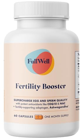 FullWell Fertility Booster - Conception Support for Men & Women - Supports Egg & Sperm Quality - Reproductive Health - CoQ10, Ashwagandha, NAC & ALA - 60 Count (30 Servings)