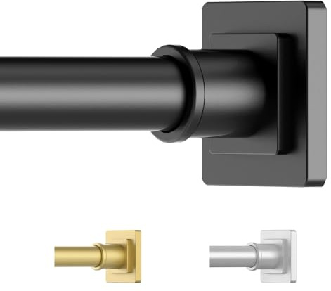 UIOSANRT Shower Curtain Rod Adjustable 31-79, Anti-Rust Shower Rod & Spring Tension Shower Rod No Drill, Black Shower Curtain Rod for Bathroom Tension Rod