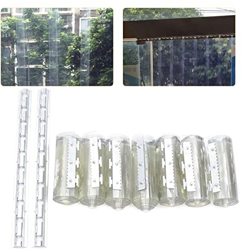 7 Stk PVC Streifenvorhang Lamellen,Höhe 2m x Breite 1,80m, Streifenvorhänge Lamellenvorhang für Industrie,Pferdestall Kuhstall