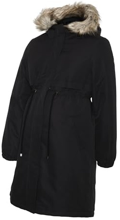 MAMALICIOUS Mama Licious - Parka lungo da donna, Nero , S