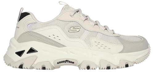 Skechers D'Lites vandringsskor för kvinnor, Naturligt läder syntetisk multi trim, 41 EU