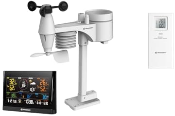 Bresser WLAN Comfort Wetterstation mit 7-in-1 Profi-Sensor und modernem Farbdisplay, Schwarz & Thermometer/Hygrometer Sensor zur Temperatur- und Luftfeuchtigkeitsmessung