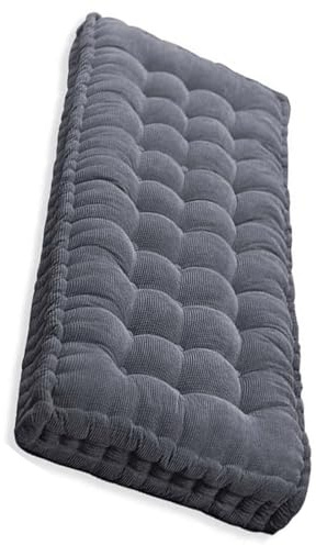 uyeoco Sitzkissen Bank Outdoor, Bankauflagen mit Bezug, Bankkissen Waschbare, Rutschfestes Sitzpolster Outdoor, Sitzauflage Bank Viele Farben und Größen Zur Auswahl(Dark Gray,110x55cm)
