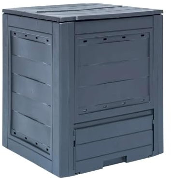 Avilia Contenedor para compostaje de jardín – Compostador con Acceso Frontal, de Polipropileno, 260 l, 60 x 60 x 73 cm, Negro, Fabricado en Italia