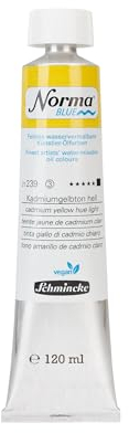 Schmincke - NORMA® Blue, 21239012, feinste wasservermalbare Künstler-Ölfarben, höchstpigmentiert, lichtecht, vegan, Kadmiumgelbton hell, 120 ml