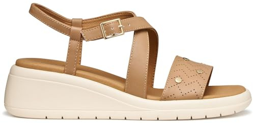Geox Sandalo da donna D Meliconia A Wedge, beige, 38 EU