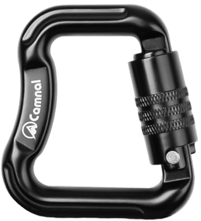 Baoblaze Moschettone per Arrampicata, Dispositivo di Bloccaggio per Parapendio, Ideale per Campeggio E Amaca, Nero