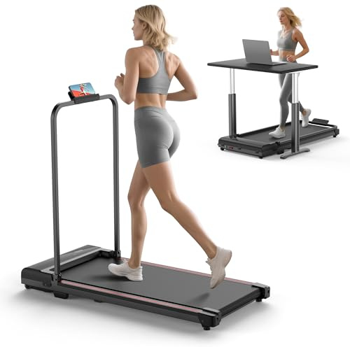 Walking Pad Treadmill for Home - Under Desk Treadmill Foldable Mini Portable Walk Pad Slim Compact Folding Electric Treadmills Machine for Walking and Running with Remote Control Adjustment Rosmamos