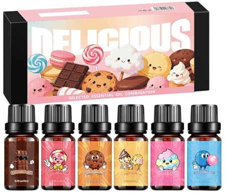 Para Difusor,Juego De 6 Diferentes Aromas De Caramelo Y Dulce - Juego de s Fragantes para Velas de Larga Duración,Para Mujeres, Hombres, Piel, Habitación, Casa, Bola de Baño