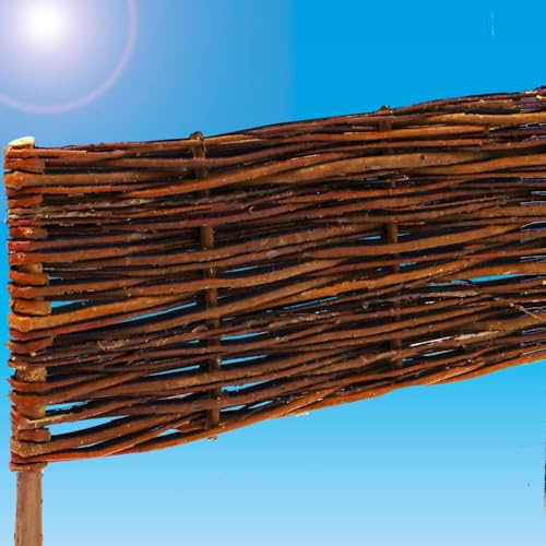 UrFence 5 pzs. Borduras para Jardin de Mimbre - 100x30 Delimitadores de Bordes - Cercado para Flores - Borde de Madera para Parterres e Caminos - Valla Decorativa para Árboles - Delimitador de Césped