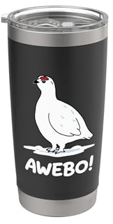 Awebo Meme Willow Ptarmigan Awebo Bird Funny Arctic Chicken Bicchiere termico in acciaio inox doppia parete