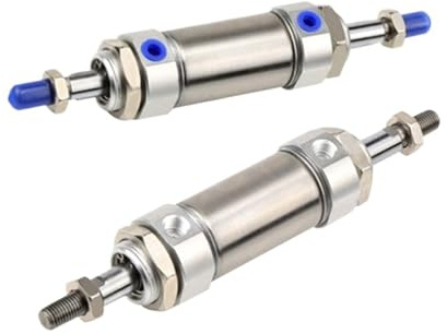 CAAUYXZW 1 st pneumatisk cylinder dubbelt utlopp rostfritt stål mini MAD16/20/25x25/50/75/100/125/150/175/200/300 ( 100 mm, borr 20 mm (MAD 20))
