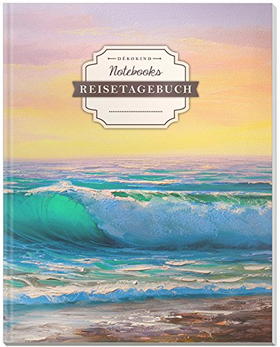 DÉKOKIND Reisetagebuch zum Selberschreiben | DIN A4, 100+ Seiten, Register, Vintage Softcover | Auch als Abschiedsgeschenk | Motiv: Ölgemälde