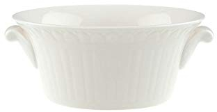 Villeroy & Boch – Cellini Suppentasse Mit Filigranen Relief-Verzierungen, Spülmaschinenfest, Mikrowellensicher, Weiße Suppenobertasse Mit Henkel, Suppenteller, Suppenschüssel, Premium Porzellan