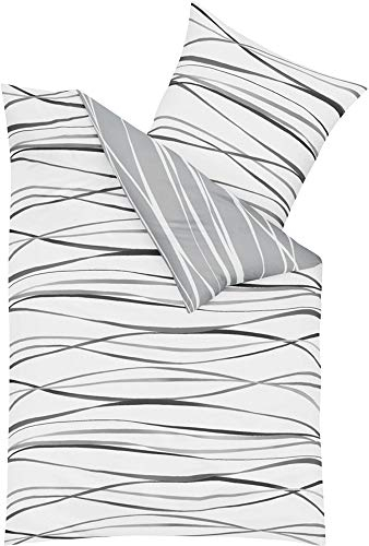 Kaeppel Wendebettwäsche Feinbiber hellgrau Größe 1x 135x200 cm + 1x 80x80 cm