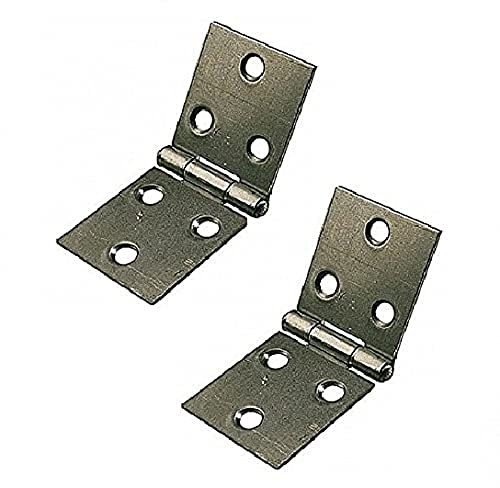 Merriway BH03847 (2 Pcs) Backflap Hinge, Self Colour, 38 mm (1.1/2 inch) - Pack of 2 Pieces, Grey