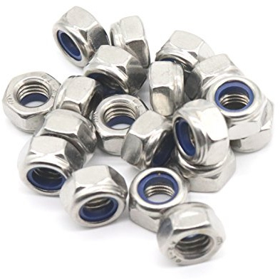 binifiMux 20Pcs M8 x 1.25mm Lock Nuts, 304 Stainless Steel Self-Lock Nylon Inserted 8mm Locking Nuts for Automative, Bike, Machine