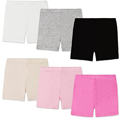 Short de Cyclisme pour Filles, Lot de 6 - Short Respirant et Confortable pour Filles - Short de Sport élastique et sûr pour la Danse et Le vélo - Associé à des Jupes pour Les Enfants de 4-6 Ans
