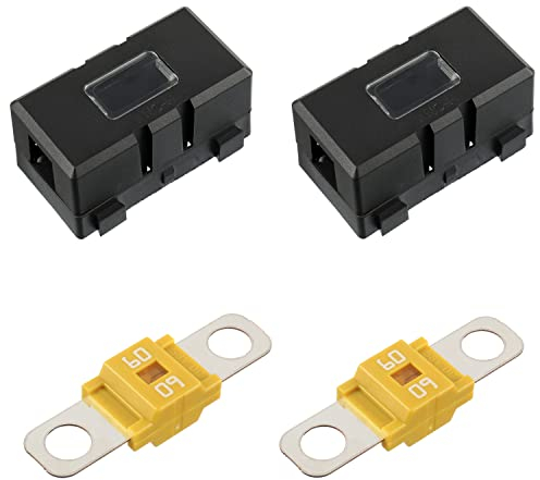 BOJACK 2 Pezzi ANS Portafusibili per Auto e 2 Pezzi Fusibili Midi Bolt-on ad Alta Corrente 60A Amp per Auto Camion Veicoli