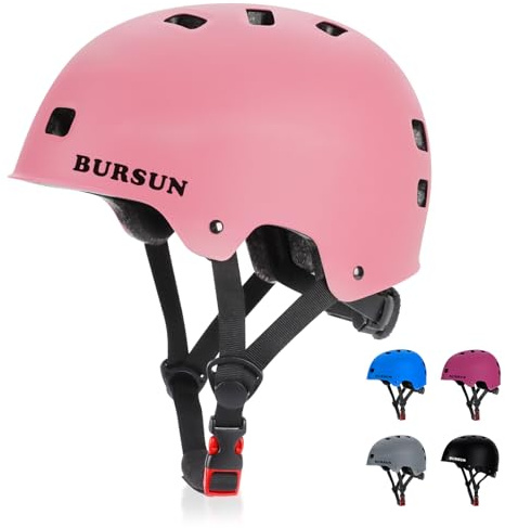 Bike Skateboard Helmet for Ages 5-8-14-16 Kids Youth Adults, Adjustable Multi-Sport Helmet for Scooter Bicycle Roller Skate Inline Skating Rollerblading Hoverboard Longboard, 3 Sizes