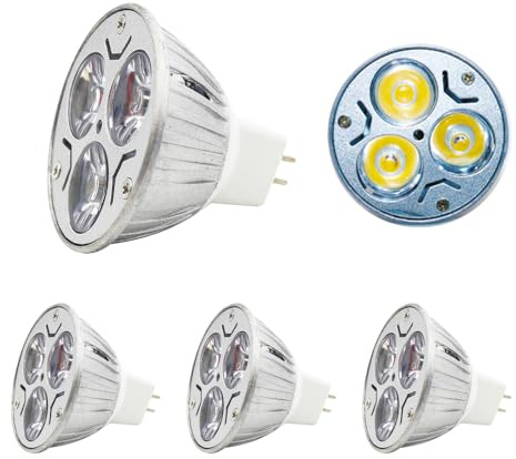 Chao Zan MR16 GU5.3 LED-lampa, 3 W, 300 lumen, LED-lampor, varmvit 30° strålvinkel 12 V AC-glödlampa, ej dimbar (varmt vitt ljus, 4 stycken)