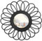 HLFMVWE Wandspiegel schwarz rund dekorative Spiegel, Holz Rattan Sonnenblume Kreis Spiegel, Dekor Bad Wohnzimmer Schlafzimmer Bauernhof Eingang Make-up Spiegel klein 30 x 30CM