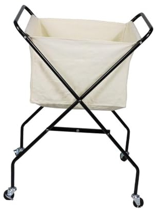 Sharplace Carro para La Ropa Plegable con Ruedas, Bolsa Interior Extraíble, Altura 82 Cm, Elegante Cesto para La Ropa Multifuncional con Ruedas, Estructura de M