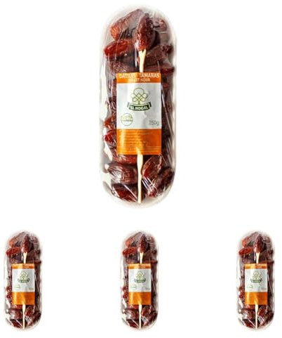 El Nogal Frutas Deshidratadas Dátiles con Hueso Bandeja 250 g (Paquete de 4)