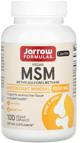 JARROWS Jarrow Formulas - MSM (Methyl-Sulfonyl-Methane) 1000 mg | Support for Joint Health and Inflammation Reduction - 100 Veggie Capsules