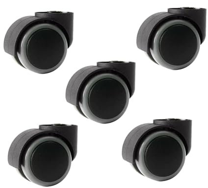 X1NGFU 5 Pezzi Rotelle Girevole per Sedia da Ufficio,Senza Stelo Rotelle per Mobili da 50 mm,Ruote Piroettanti A 360 Gradi,Scorrimento Silenzioso,Accessori per Sedie Ricambio (Gray)