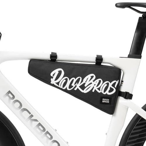 ROCKBROS Sacoche Cadre pour Vélo VTT BMX, Sacoche Triangle pour Tube Supérieur de Vélo Épaisseur 4 cm Gravel Ranger Outils Cyclisme 1,9 L Noir
