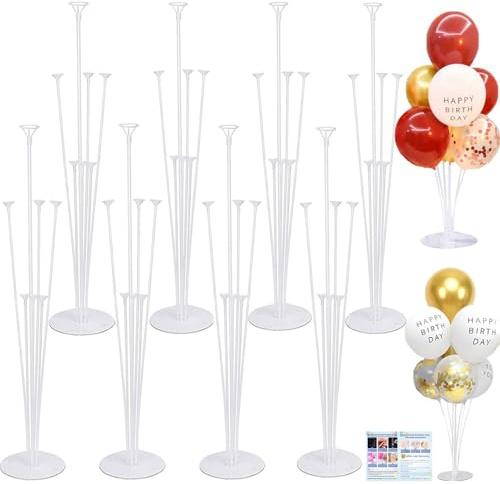 8 Pack Balloon Stand Kit, Reusable Balloon Stands with Base for Decoration | Balloons Holder for Table Floor Centerpieces, Birthday Table Decoration Wedding Festival Anniversary Party Decoration Supplie