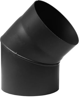 PARKANEX Tube de poêle 45° Ø 150 mm Tuyau de cheminée rigide en acier de 2 mm pour poêle à bois, poêle à granulés, tuyau de fumée noir, raccord de cheminée, tuyau d'évacuation des gaz pour