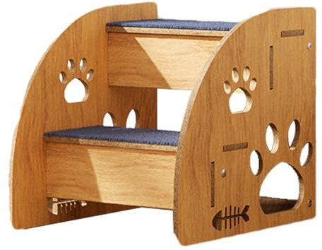 ETUCYNG Scale Per Animali Domestici 2 strati Gradini Per Gatti Capacità Di Carico Legno Scale Per Cani Antiscivolo Per Animali Domestici Per Animal Giovani,Anziani E Feriti