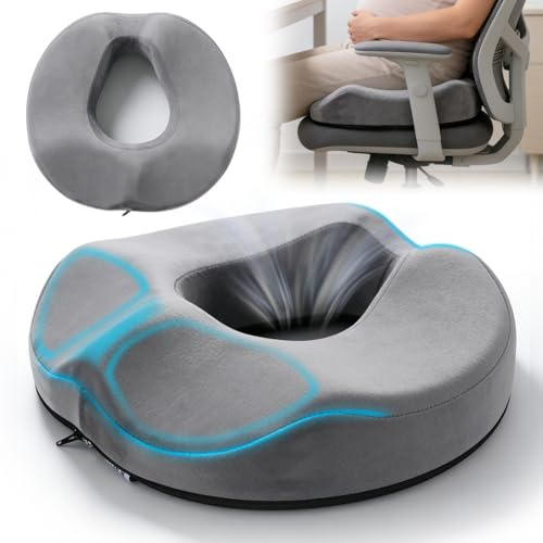 Fouvin Ortopedisk Sittdyna, Kontorstol, Hemorrojdssittdyna, Ortopedisk, Ergonomisk Svanskotan Kudde, Minneskum, för Bil, Soffa, Kontor & Rullstol