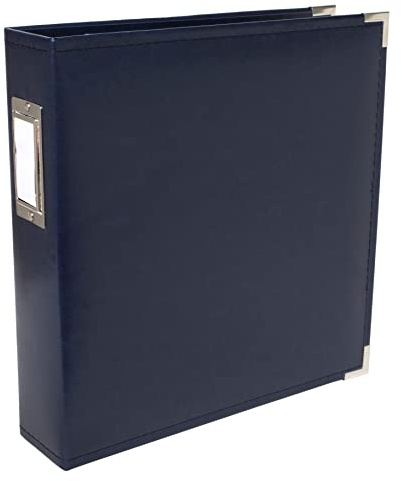 We R Memory Keepers 8.5x11 Navy Photo Album, Protect Memories and Photos, Soft, Acid-free Faux Leather, Classy Decorative Spine Label, Snag-free Rings, Includes 5 Page Protectors