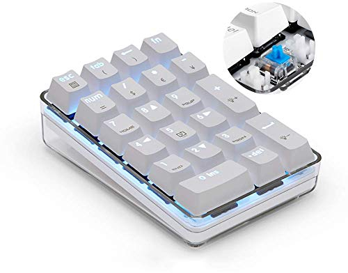 Magicforce Number Pad, Mechanical USB Wired Numeric Keypad with Blue LED Backlit 21-Key Numpad for Laptop Desktop Computer PC (Blue Switch)