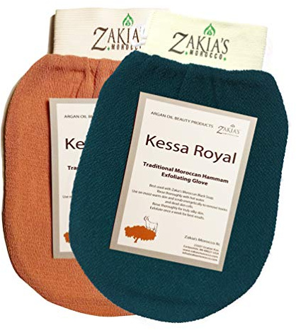Zakia's Korean Exfoliating Glove - Value Pack - Rough and Smooth - Remove dead skin, dirt and grime - great for self-tanning