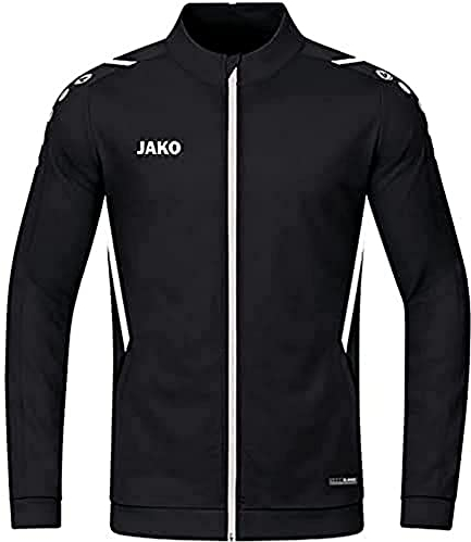 JAKO Kinder Polyesterjacke Challenge, Schwarz/Weiß, 140