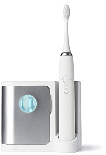 Vanity Planet Elements Ultrasonic Electric Toothbrush - Silver - Advanced Oral Care with UV Sanitizing Charger Base with 3 Replacement Heads - 99.9% Effective Keeping Your Teeth Clean