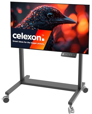 celexon TV/Displayrollwagen Professional Adjust-42100MB schwarz | für 42-100 Bildschirme bis 120kg | elektrisch höhenverstellbare Universal-Halterung für alle Fernseher bis VESA Norm 800x600