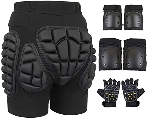 GAOSHI Kinder Hüft-Schutz-Shorts 3D Kompression Schutzhosen Gepolsterte, Bequem Atmungsaktiv Stoßfest Verschleißfest Protektorenhose Hüftprotektoren Für Radsport Roller (Color : D1, Size : XL)