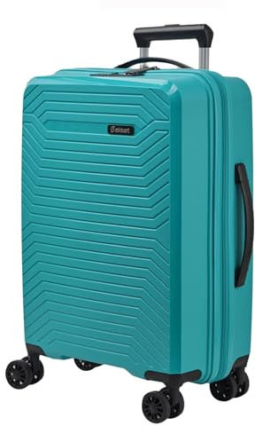 SISET Air Nova - Maleta de Cabina Expandible (55x40x23/26cm) Fabricada en Polipropileno, 4 Ruedas Dobles Silenciosas, Cerradura con Combinación TSA. (Pequeña), (52L), (2.7kg), (Turquesa).