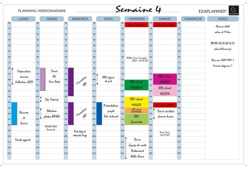 Exacompta Planning hebdo magnétique 90x59cm vendu en kit avec de nombreux accessoires